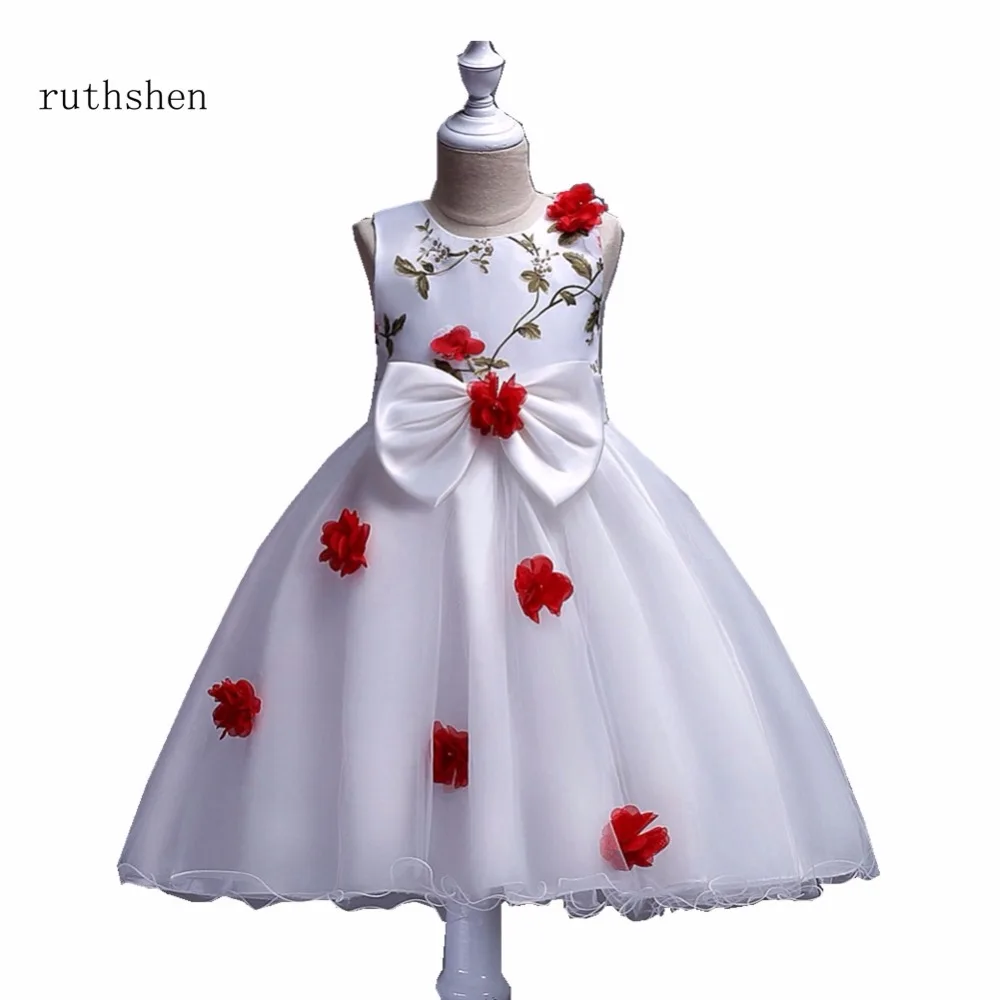 Ruthshen новинка 2018 года платья для девочек с цветами бабочки красные фиолетовые