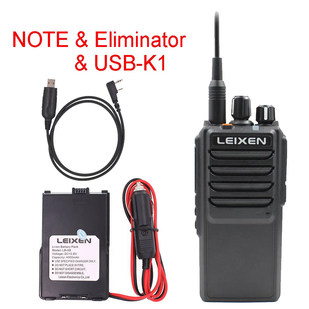 Black-USB-K1-EL LEIXEN Note Высокая мощность 20 Вт UHF 400-480 МГц FM Ham радио двухстороннее радио дальняя рация черный Transeiver Interphone - Цвет: Black-USB-K1-EL