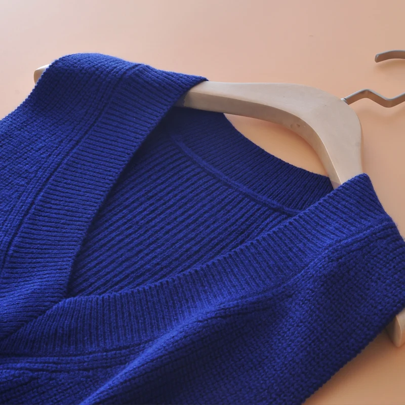 Женское асимметричное платье-свитер с разрезом новинка 2018 Осенний кашемировый