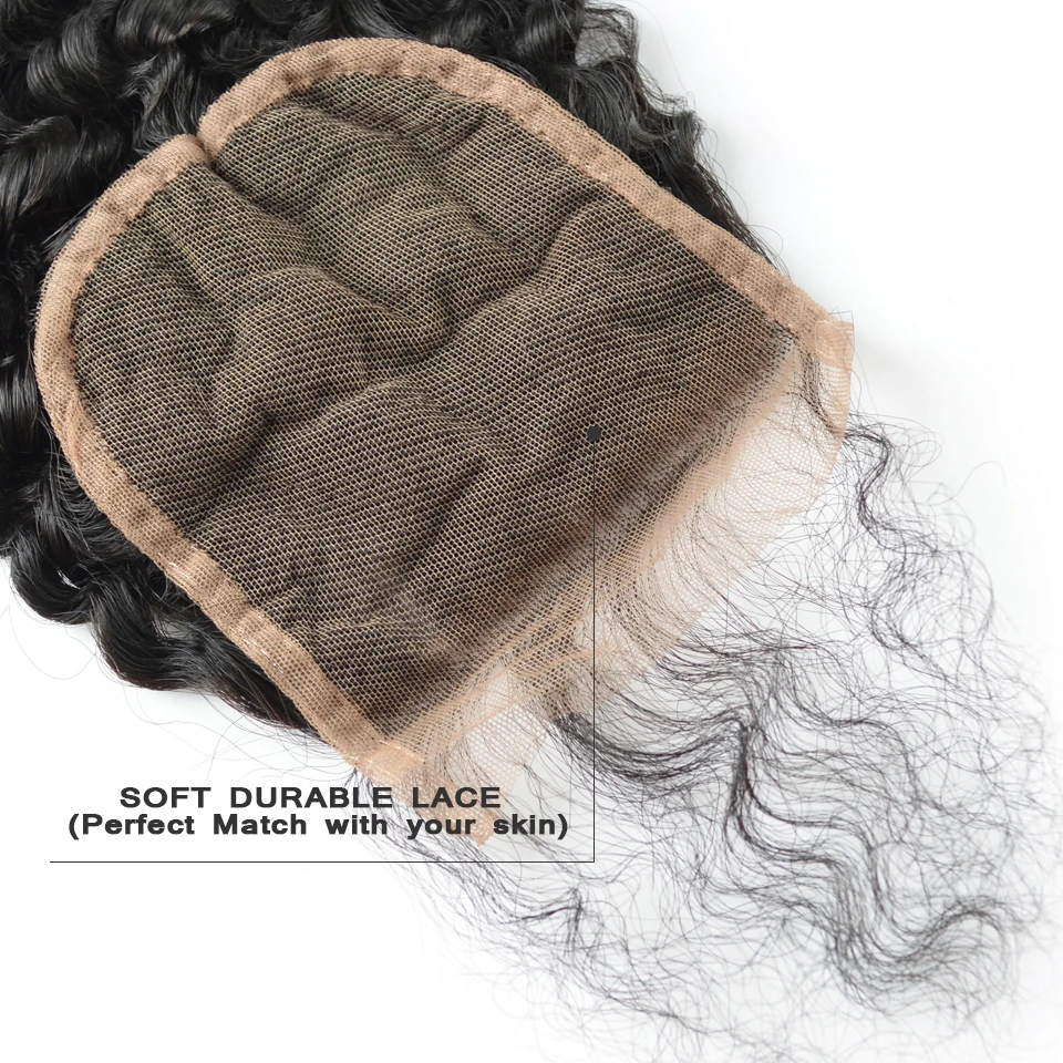 BAISI перуанские Виргинские человеческие волосы кудрявые кружева закрытие 4x4