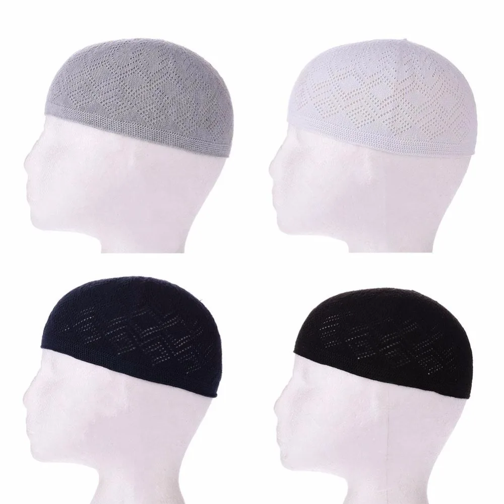 Кепка с черепом, высокое качество, Вязанная, Исламская, Kufi, топи, мусульманская шапочка для молитвы, Турецкая, намаз, египетская, мужская, головной убор