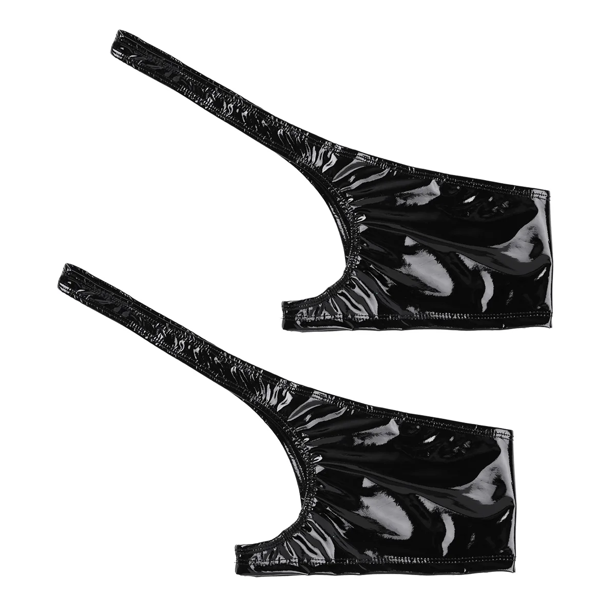 Мужские латексные трусы с мокром эффектом сексуальные трусы-боксёры двумя