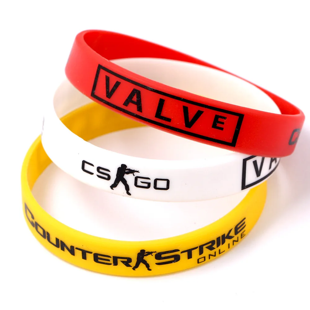 Wholesale 50pcs/lot Game CSGO Silicone Bracelets Counter Strike Braclet For Men And Women Red White Yellow 3 Colors | Украшения и