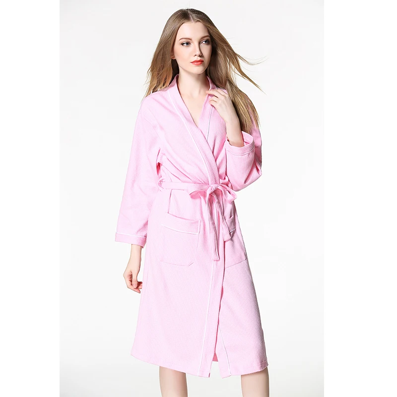 Вафельный многоцветный зимний сексуальный халат для пар одежда сна Одноцветный