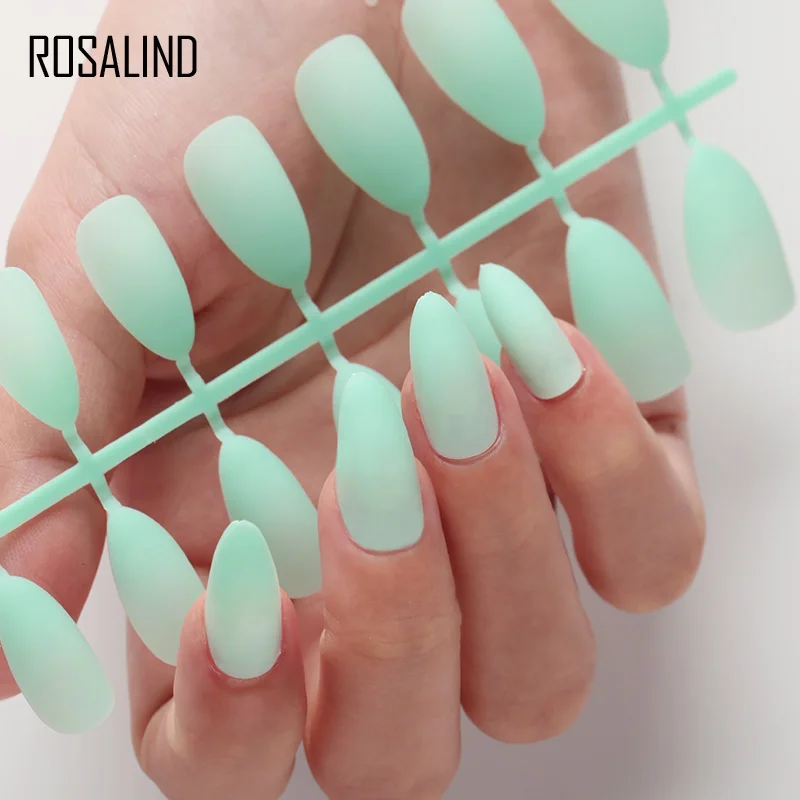 N5284-02 ROSALIND поддельные пресс на прозрачные ногти Советы Дисплей для наращивания ногтей полное покрытие удобные матовые искусственные накладные ногтей искусство - Цвет: N5284-02