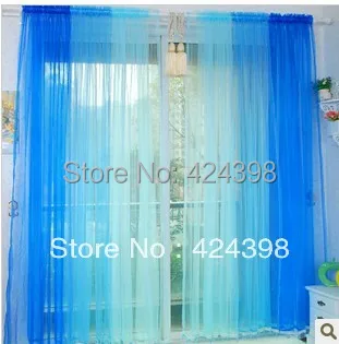Fashion finished curtain cloth for window gradient laciness screens sheer curtains cortinas yarn blue purple pink green | Дом и сад