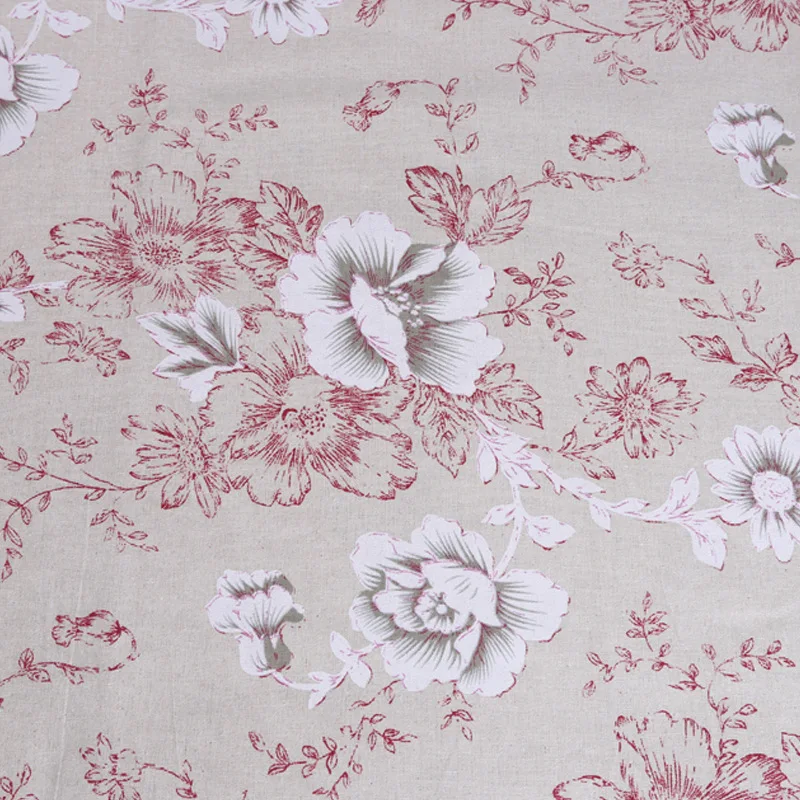 Хлопковая и льняная ткань с принтом пиона по метрам, сделай сам, диванная подушка, оконная занавеска, ткань для домашнего украшения