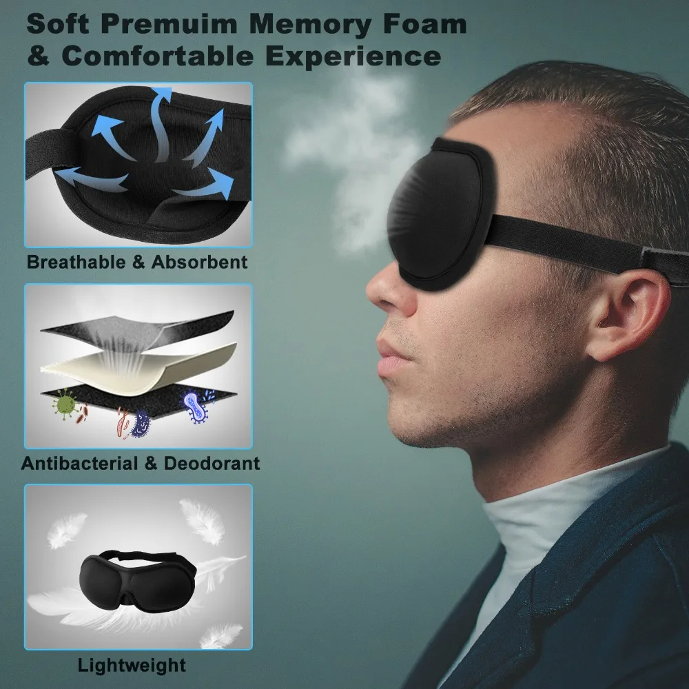 3D Sleeping eye mask Travel Rest Aid Eye Mask Cover Relieve Fatigue Light Blocking Sleep | Дом и сад
