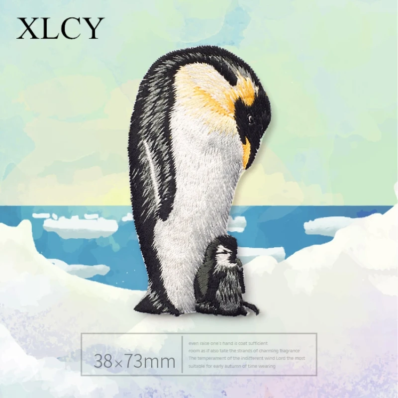 Детские Заплатки с изображением пингвинов нашивка вышитым утюгом для одежды
