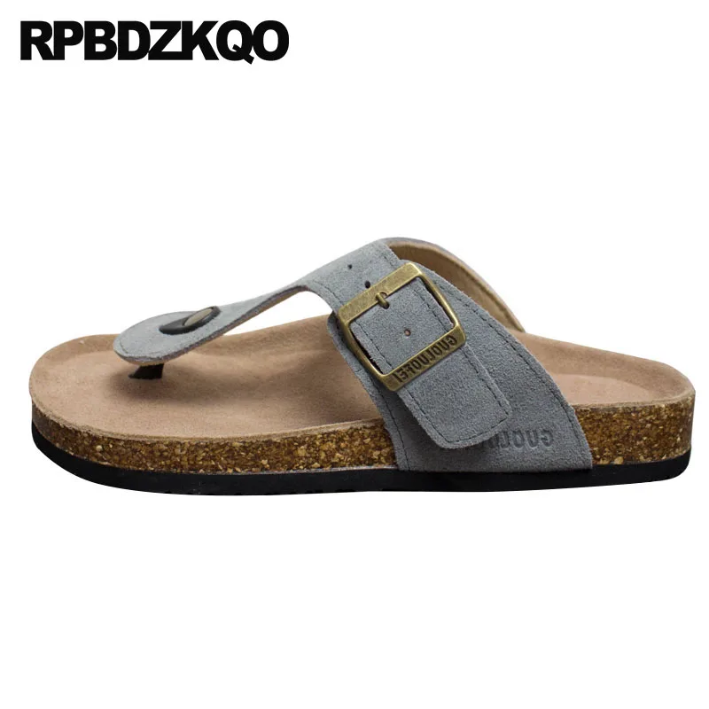 

Shoes Large Size Cork Flat Slides 45 Famous Brand Slippers Casual Mens Sandals 2021 Summer Outdoor Soft Slip On Thong Designer