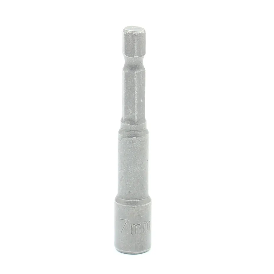 7mm X 65mm 1 шт., 5 мм-19 мм, шестигранная розетка, крепкий Магнитный гайковерт, набор сверл, адаптер, 1/4 дюйма, шестигранный адаптер, силовой держатель сверла, сеттер - Цвет: 7mm X 65mm
