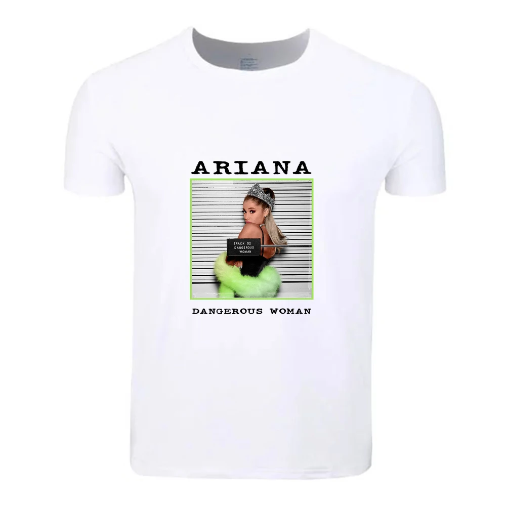 Ariana Grande/модный хлопок большой размер летняя футболка для студентов с короткими