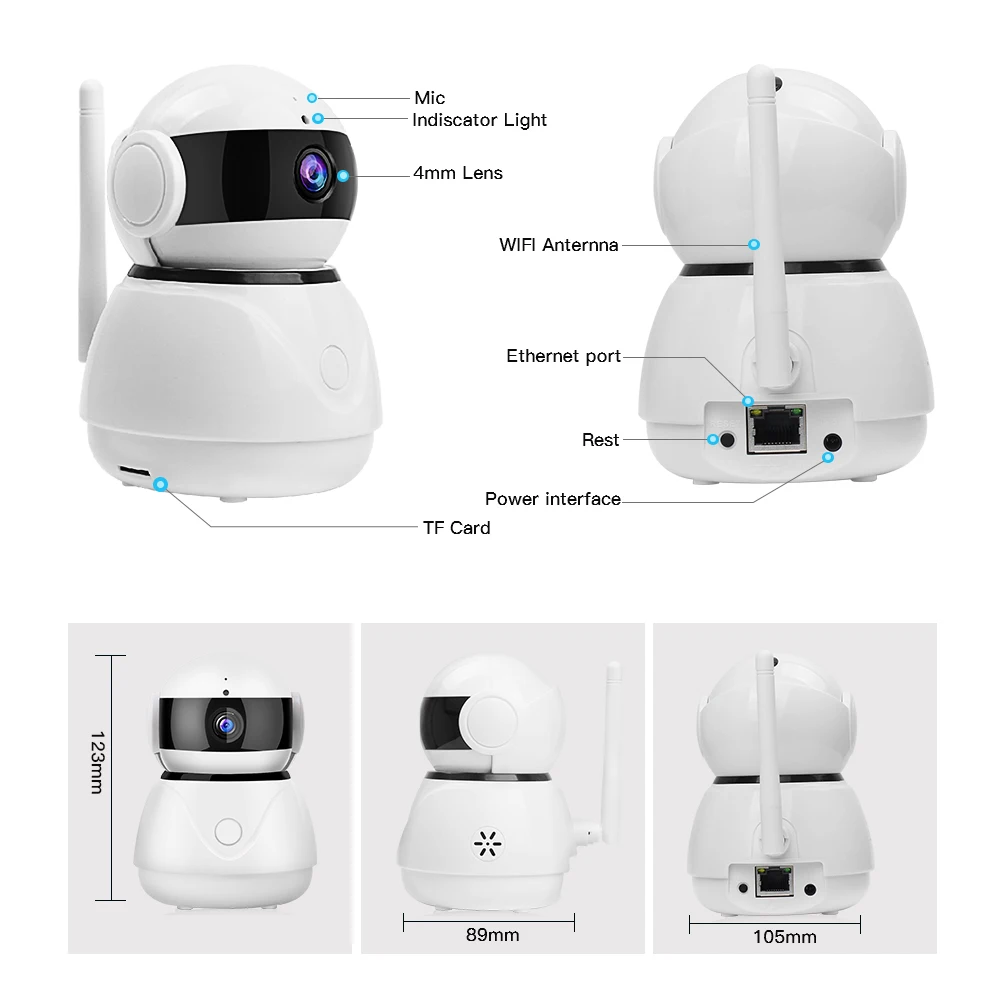 LOOSAFE Камера наблюдения домашней безопасности IP Wi Fi Беспроводной 2MP P2P ИК Cloud Storage