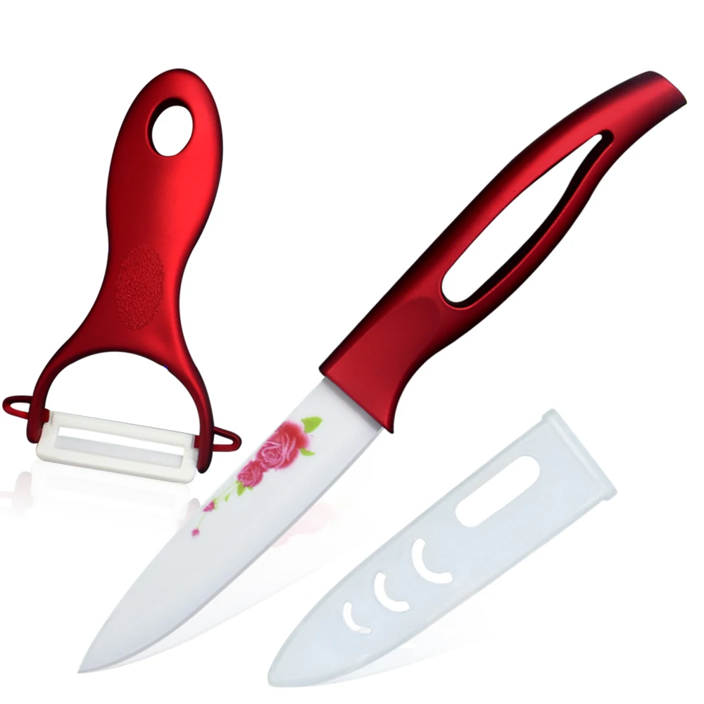 XYJ Белых Керамических Ножей 4 Дюймов Нож Кухня ножи С Одним Белый + Красный