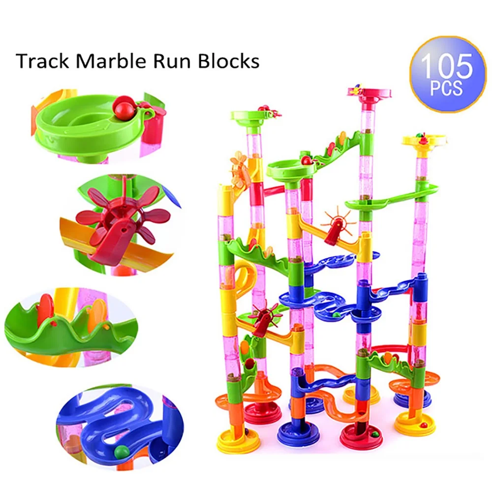 105 шт./компл. строительные блоки лабиринт с шариками пластиковые сделай сам