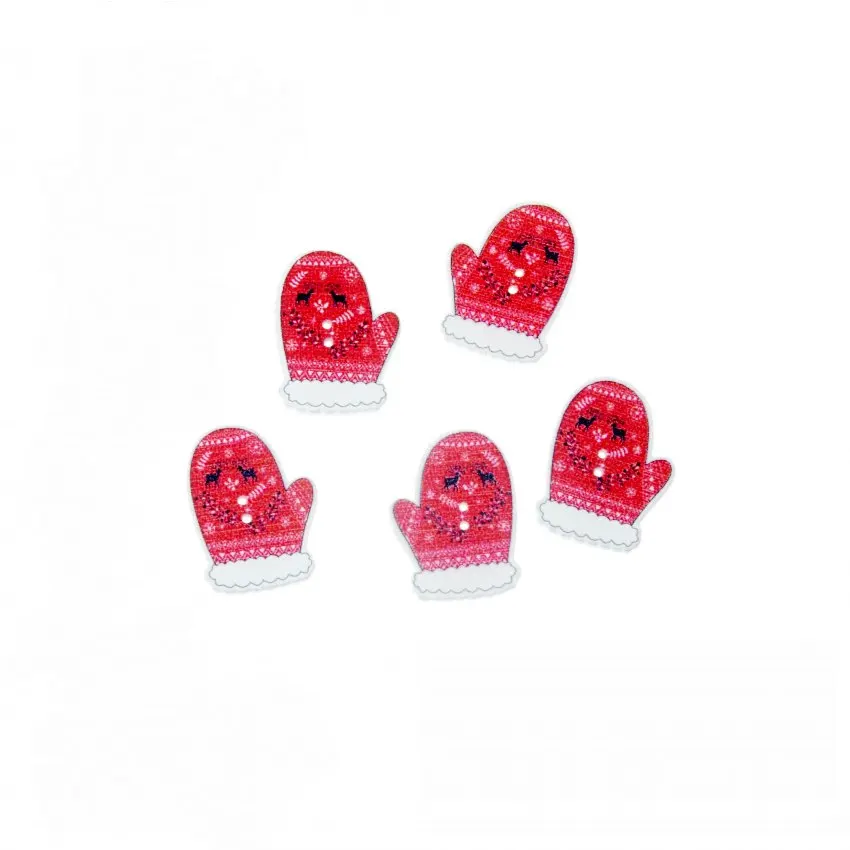 Бесплатная доставка 50 шт разноцветные 2 отверстия рождественские деревянные