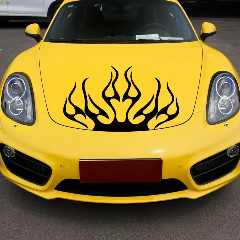Декоративная наклейка на капот автомобиля Fire tetom индивидуальные