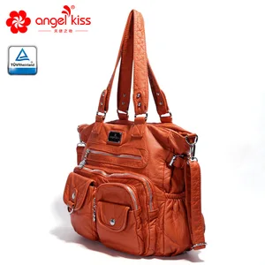 Сумка-хобо женская из мягкой искусственной кожи, с несколькими карманами