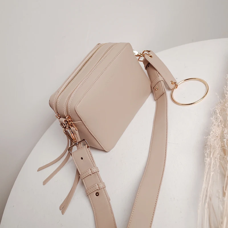 MICOCAH женская сумка через плечо с заклепками металлический круглый ремень широкий