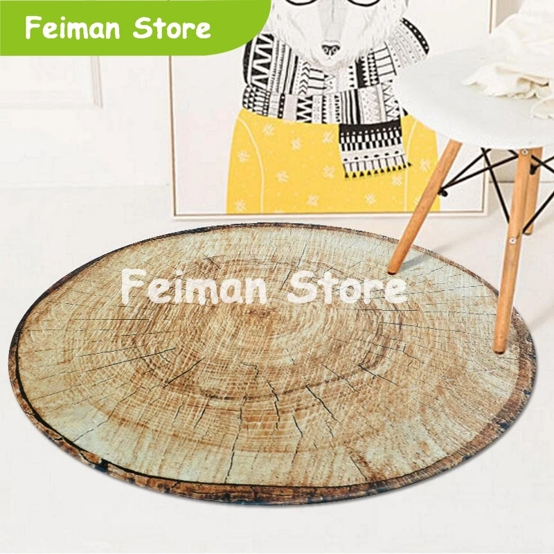 3D дерево круглое кольцо коврики и ковры гостиная спальня нескользящий коврик