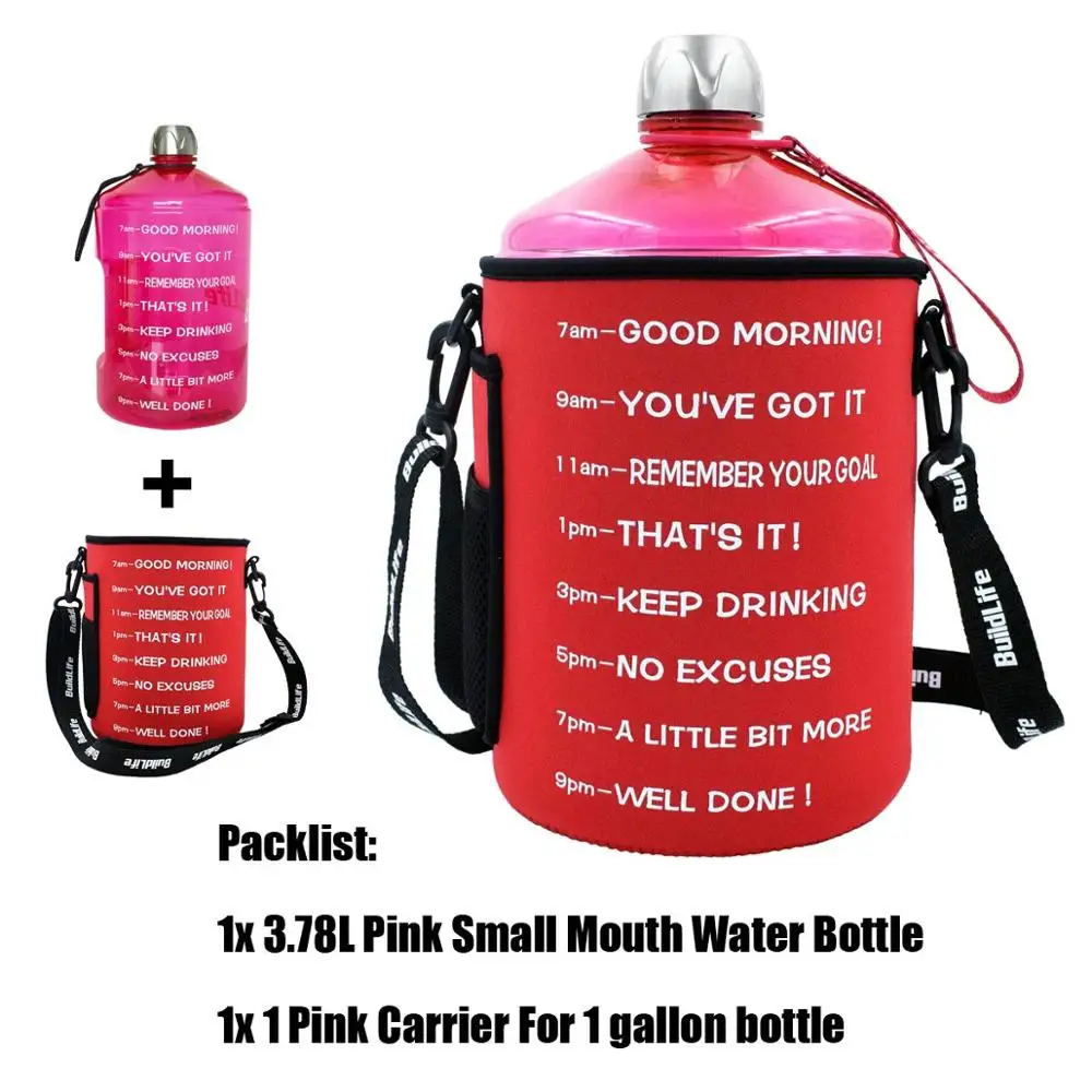 Pink Pack w Bottle Buildlife 128 унций держатель бутылки для воды ткань для дайвинга сумка с плечевым ремнем и ремешком для рук встроенный кошелек с карманом для мобильного телефона - Цвет: Pink Pack w Bottle