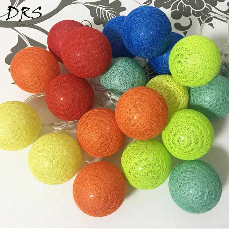 LED Cotton Ball Lamp String Night Lights Thai Handmade Festival Bedroom Living Room Decor Home Ins Line Friends | Лампы и освещение