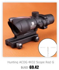 ohhunt Охота Прицел ACOG 1x32 Тактический Зелёное Оптическое Волокно Зрение с Пикатинни для M16 Винтовок Пневматического Ружье