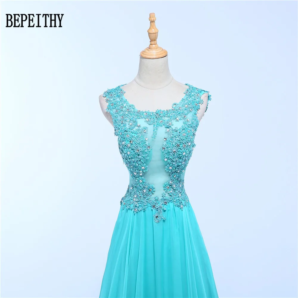 BEPEITHY vestido de festa Элегантное длинное вечернее платье из тюля с глубоким вырезом сзади и блестками аппликация вечернее платье Robe De Soiree