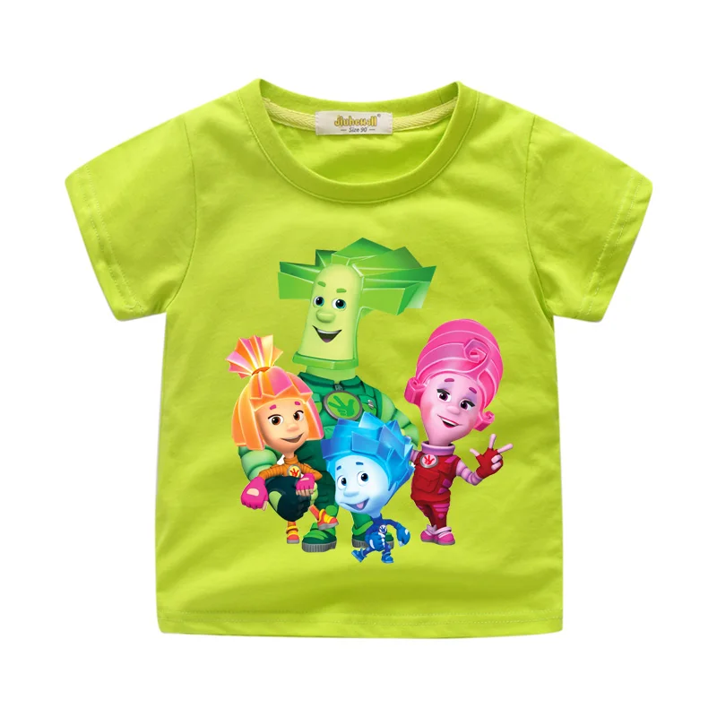 Ligth Green Tshirt Футболки для мальчиков с героями мультфильма «Русские герои мультфильмов»; топы; костюм; Одежда для девочек; детская летняя футболка; одежда; детская футболка; WJ132 - Цвет: Ligth Green Tshirt