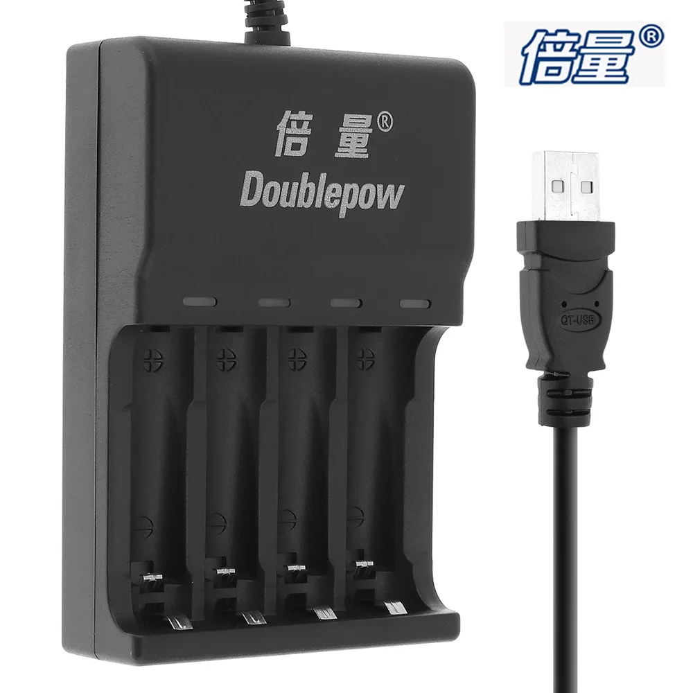 Doublepow быстрое умное NiMH NiCD USB зарядное устройство с 4 слотами Светодиодный
