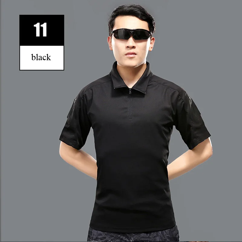 

New 2020 Summer Cargo Tactical Army Military Soldiers Camouflage Short Sleeve Combat Uniform Quick Dry T Shirt Men Fitness Shirt