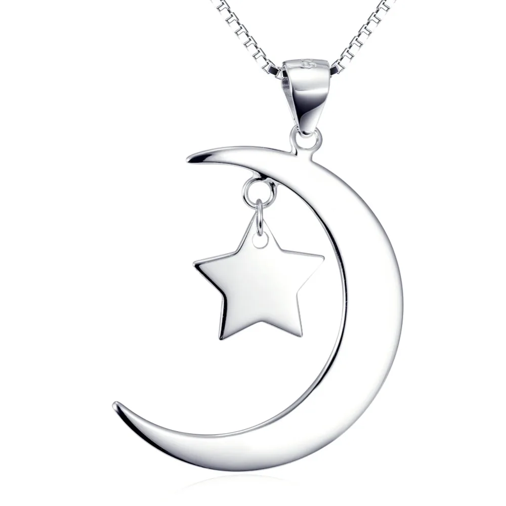 Женская подвеска со звездой и луной из серебра 925 пробы с надписью You Are My Moon