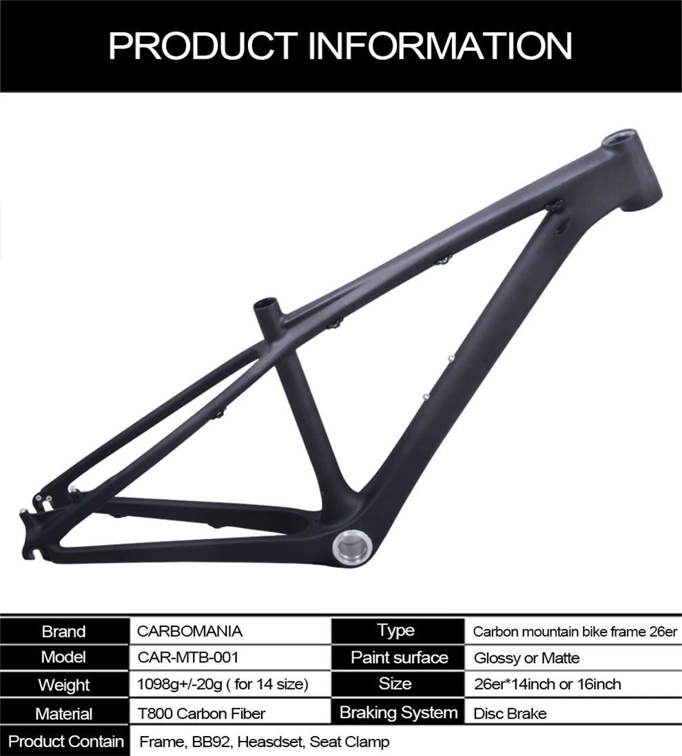 Китайская детская карбоновая рама 26er mtb карбоновая рама 26er 14 дюймов карбоновая рама mtb 26 карбоновая детская рама с гарнитурой+ зажим+ BB92