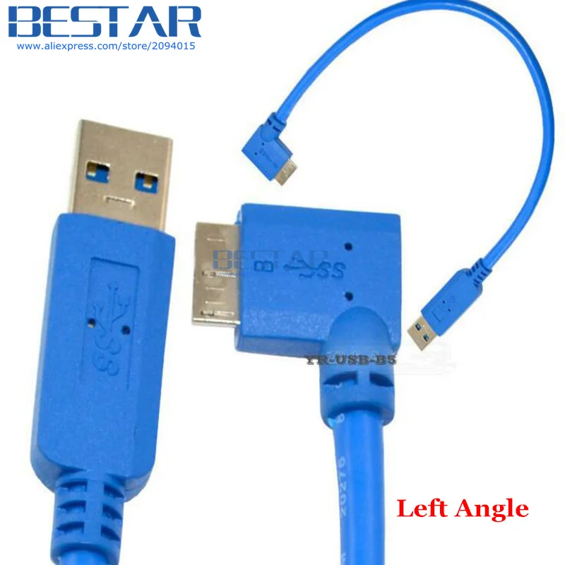 Micro B USB 3 0 male 10pin 90D 30 см 1 фута короткий кабель с прямым и левым углом к А для камеры