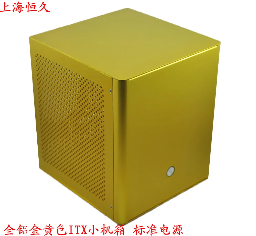 Hengjiu jonsbo v3 алюминиевый htpc мини-itx чехол для компьютера желтый | Компьютеры и офис