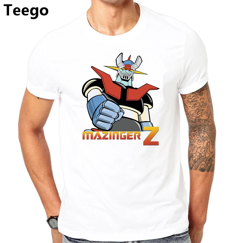 Интересный Mazinger Z футболки для мужчин аниме Старый Классический Манга робот