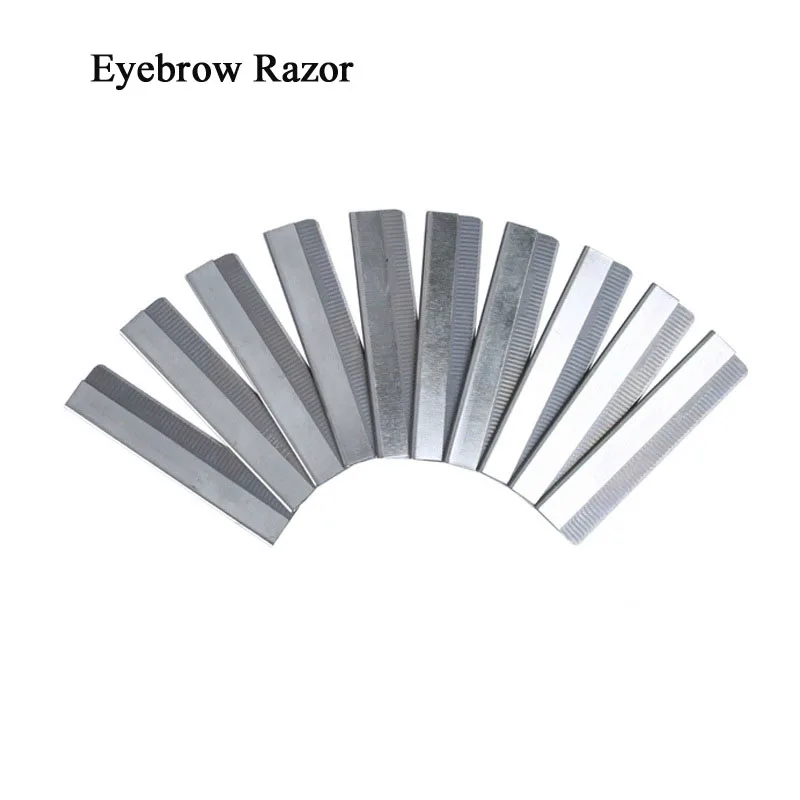 Disposable 10PCS Stainless Steel Hair Blade Knife Tattoo Eyebrow Trimmer Scraper Shaping Shaver Makeup Supply images - 6