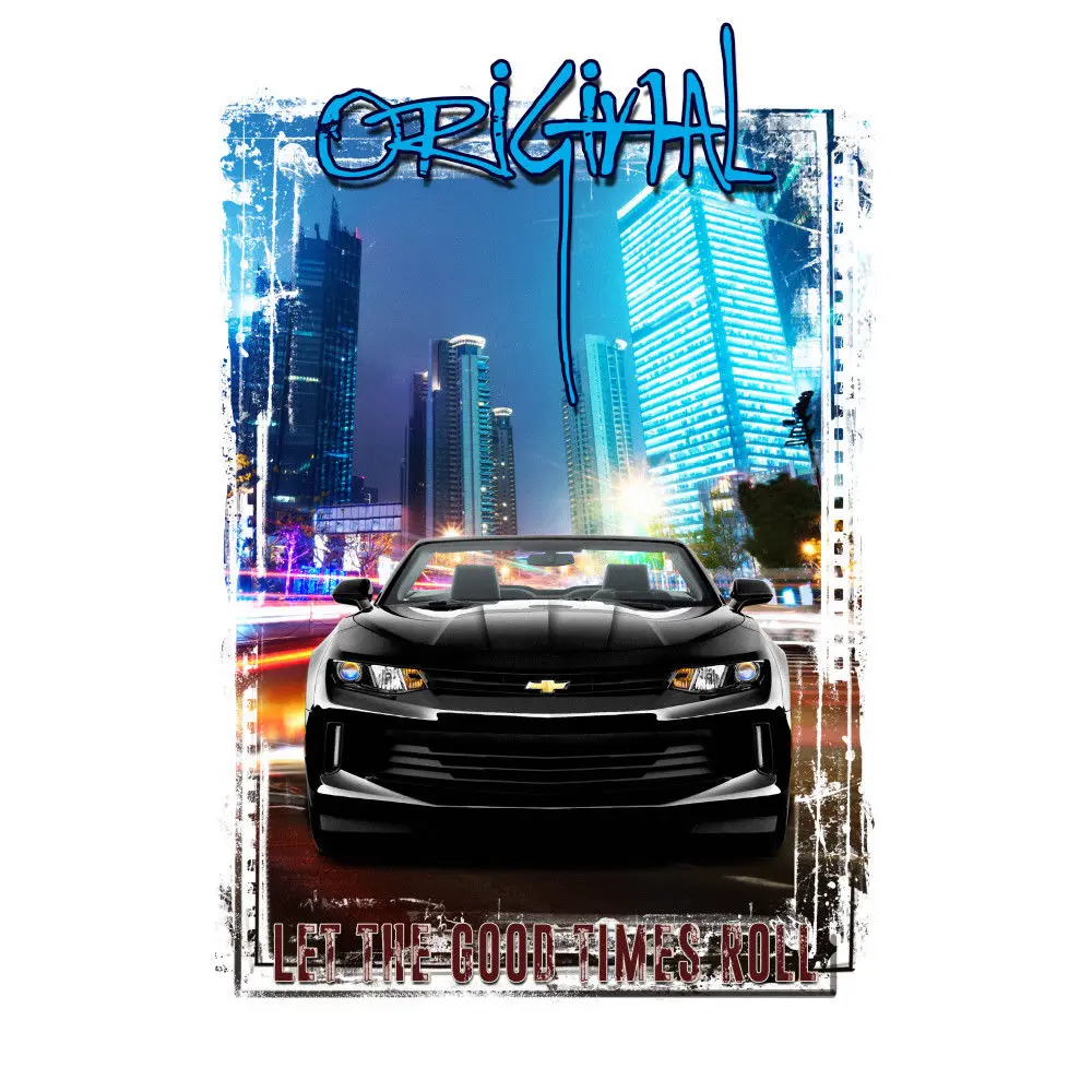 Футболка мужская с надписью Автомобиль немецкая классика Camaro 2017 черная авто лето