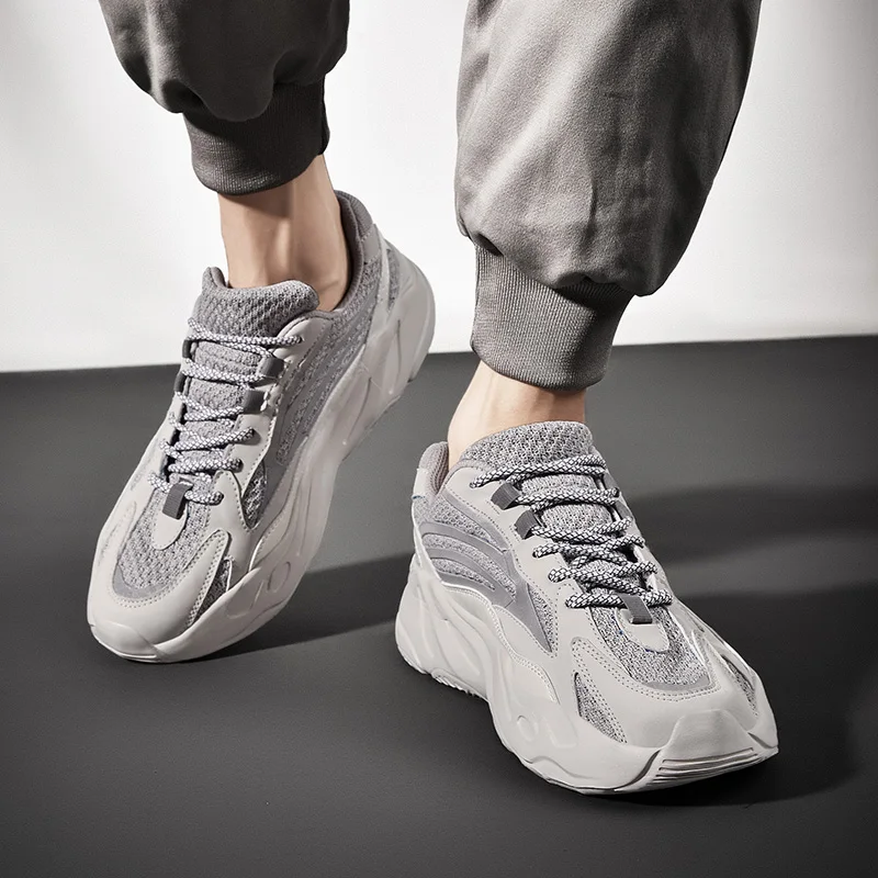 Plus Size Men Sneakers Breathable Shoes Lace Up Running Casual Non-Slip Wear Resistant Outsole Fluorescence | Обувь