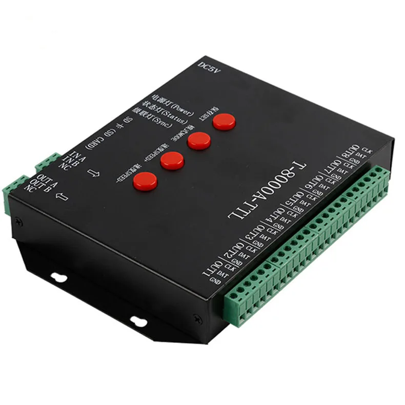 Полноцветный светодиодный пиксельный контроллер rgb T8000A с 8 портами модуль SD карта