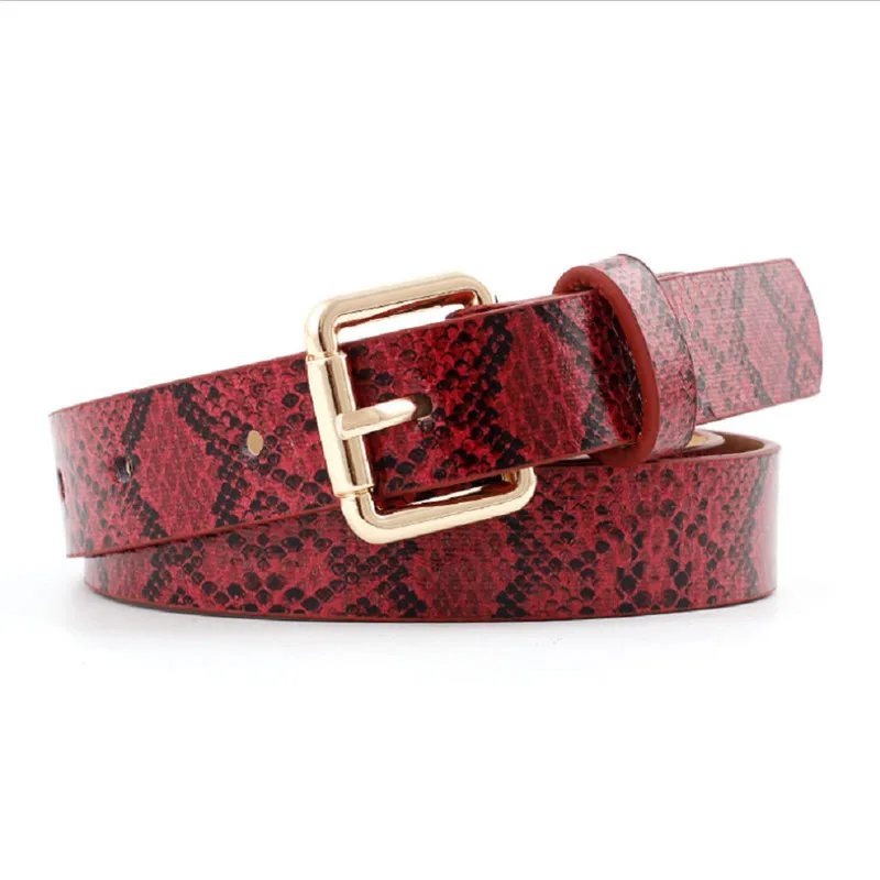 

Women Classic Fashion Snake Skin Genuine Leather Waistband Wide Belt Strap Belts