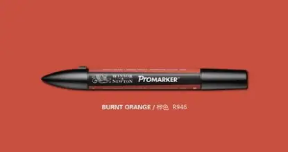 Winsor& Newton ProMarkers двухконцевые графические маркеры профессиональные ручки для дизайна красные и оранжевые - Цвет: burnt orange