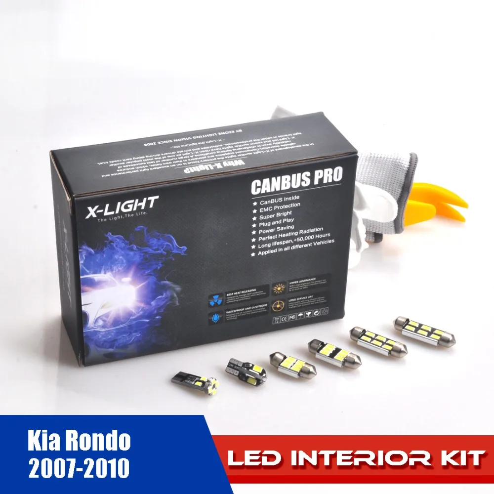 

10pc Error Free Canbus LED bulb Interior Dome Light Package for Kia Rondo 2007-2010
