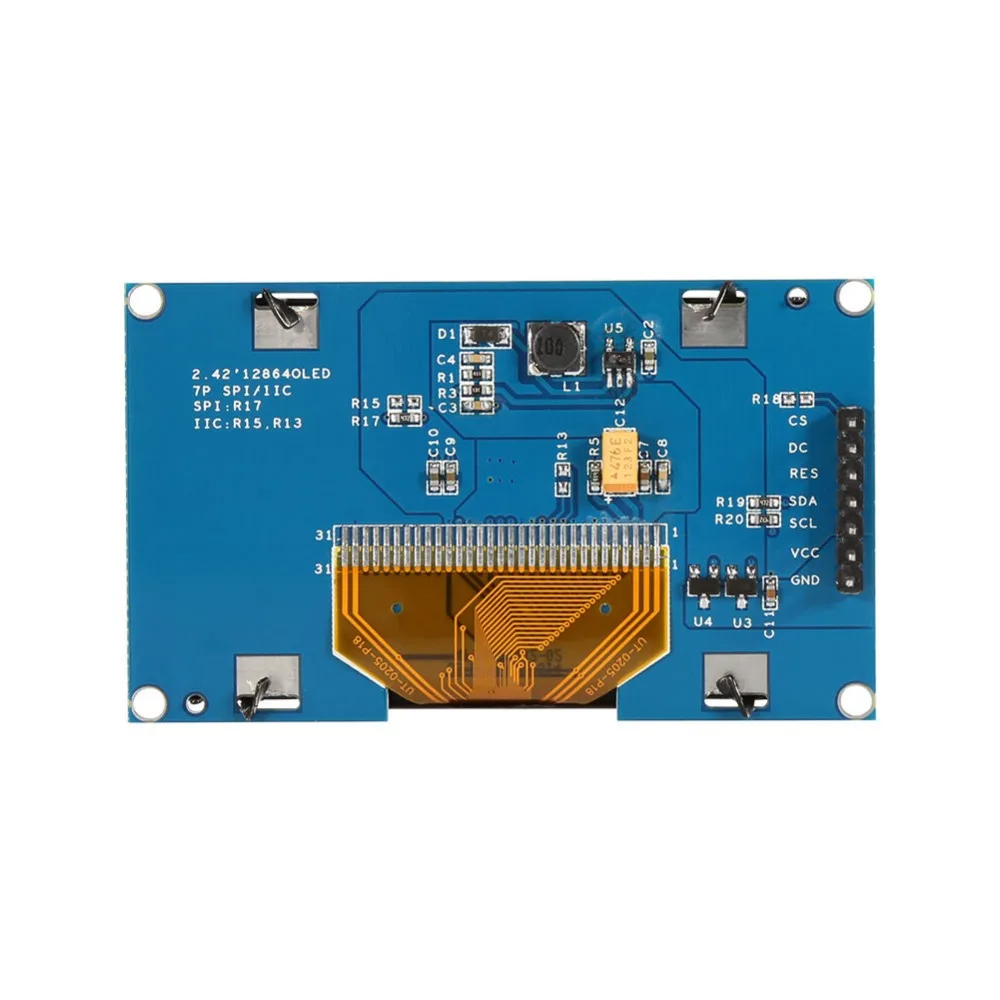 Модуль ЖК дисплея 2 42 дюйма oled дисплей 12864 SPI OLEDS синий экран 3 в 5 SSD1309 совместим с C51