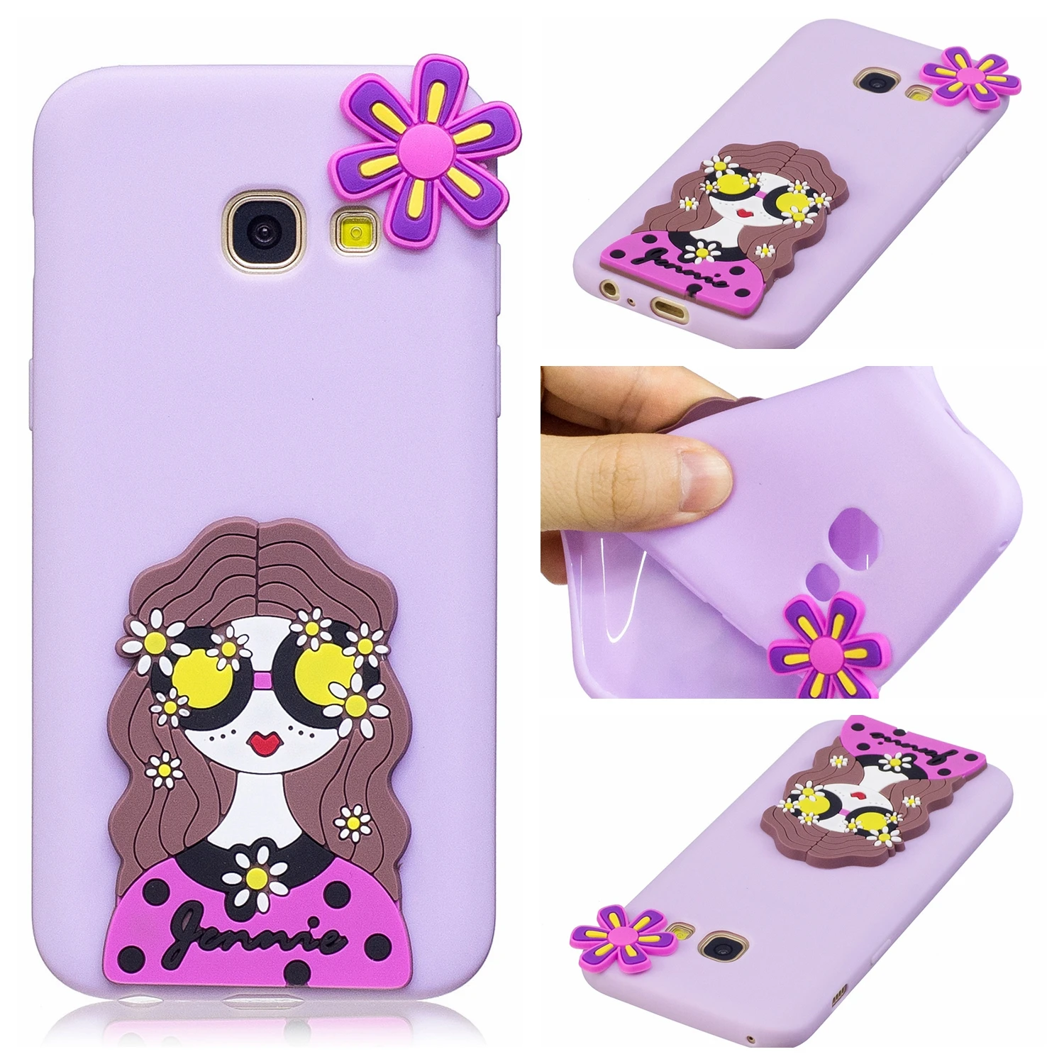 Чехол для Samsung A3 2017 арбуз радуга единорог ананас мороженое Подсолнух кактус ТПУ