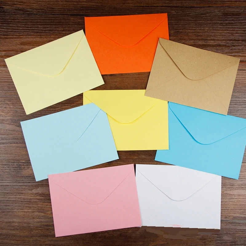 

100pcs/lot- 10*13.5cm Colorful Paper Envelope Kraft Paper Envelope Business Card Wedding Party Invitation Card Envelopes