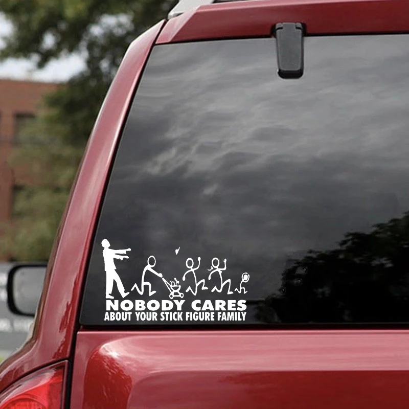 Cool Zombie Stick Family Nobody Cares Truck Cute And Interesting Stickers Car Decal Bumper Decor Vinyl Hobby Sticker | Автомобили и