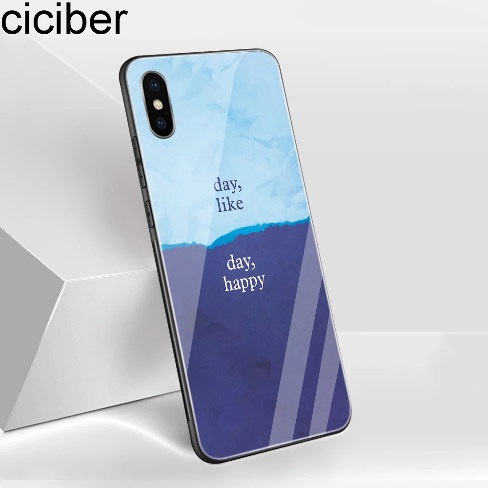 Ciciber чехлы из стекла для Iphone 11 Pro XR X XS MAX задняя крышка iPhone 7 8 6 6S Plus день Надеюсь