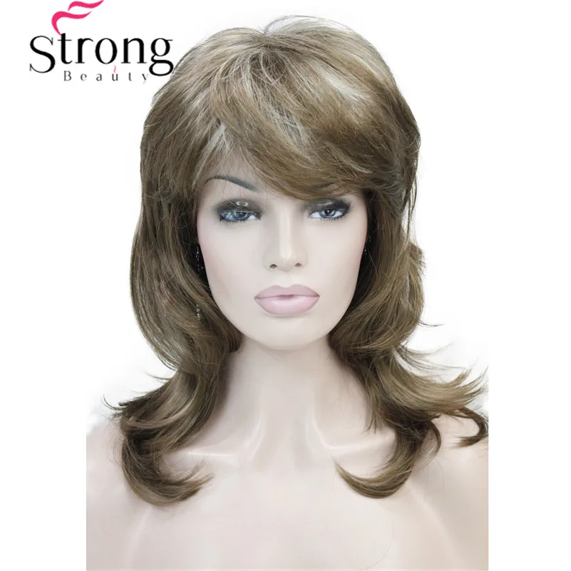 StrongBeauty Длинный Мягкий Лохматый слоистый цвет красного вина Омбре Классический колпачок полный синтетический парик женские парики