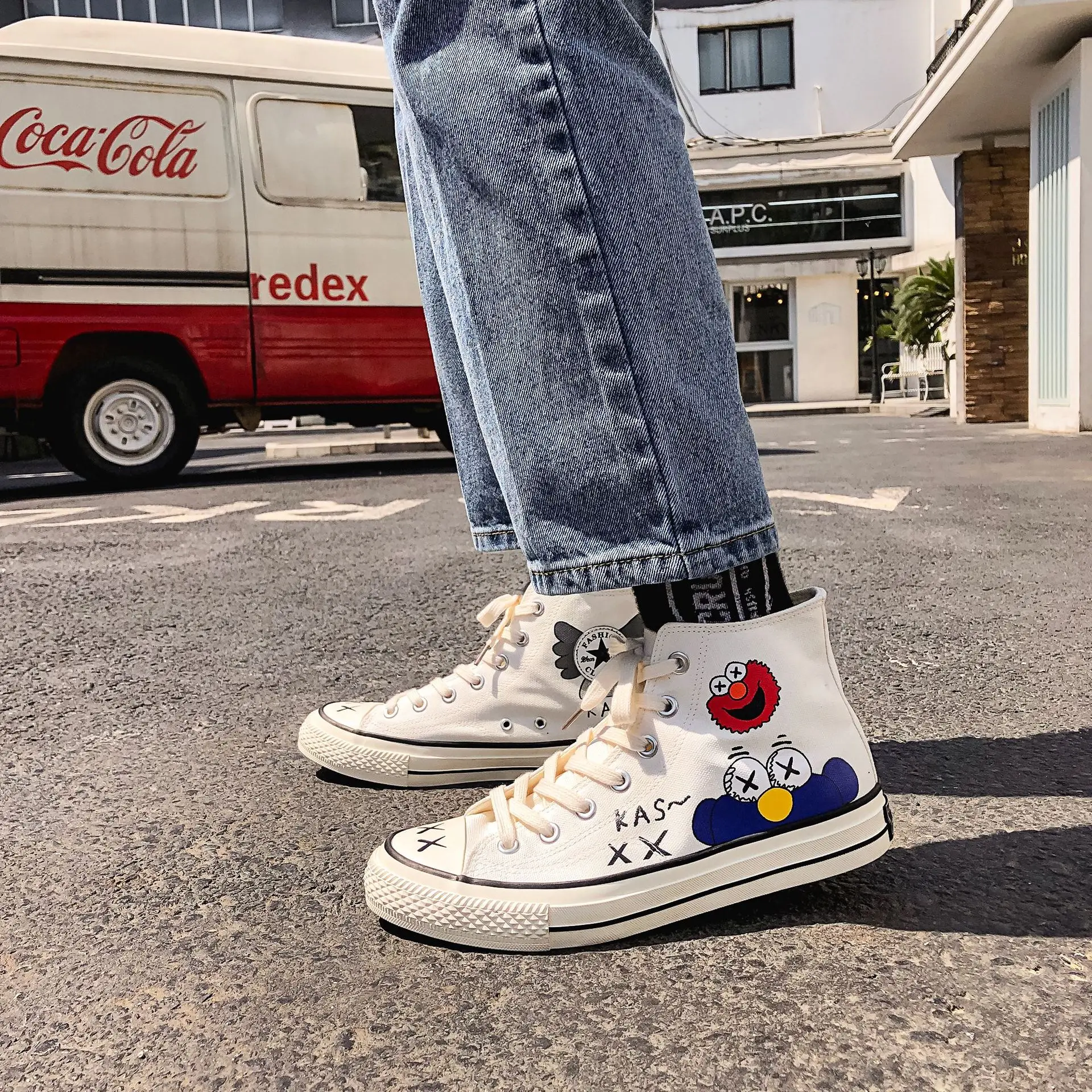 Мужские и женские кроссовки белые парусиновые с высоким берцем|Женские кеды| |